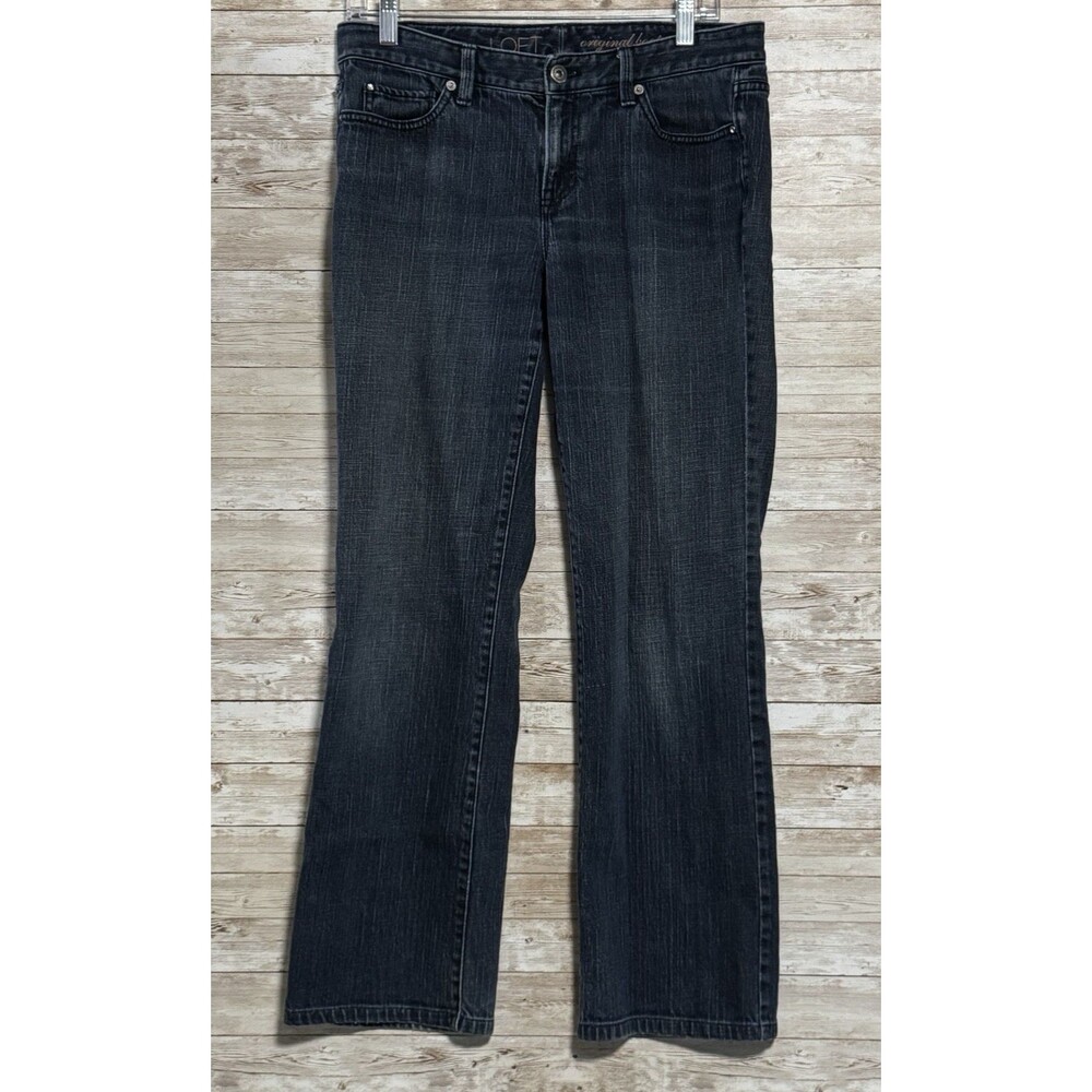 Loft Original Boot Jeans Size 8 Mid Rise Medium Wash Embroidered Embellished